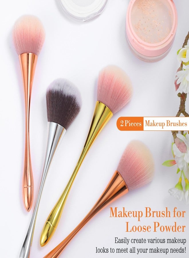 Hpmjz 4 Pcs Super Large Mineral Powder Brush Soft Bronzer Makeup Brushes Large Fluffy Powder Brush Professional Foundation Brushes for Daily Coverage Loose Blending Buffing Clean Up Nail - Image 4